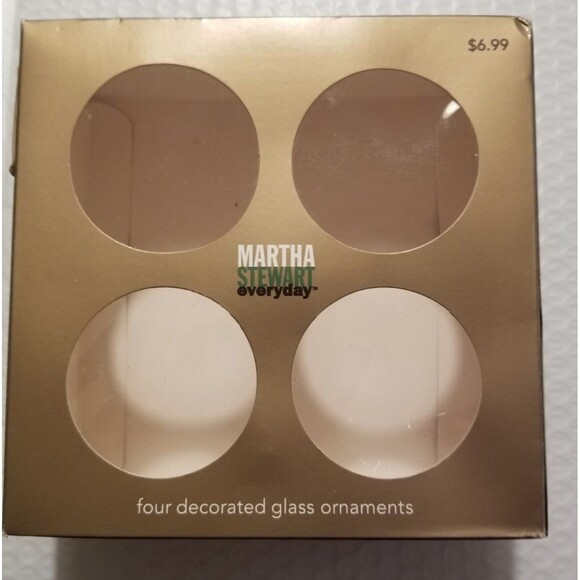 Vintage Martha Stewart Glass Ornaments 2002 Clear with TInsel Inside Crown Top - Picture 3 of 5